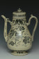 AN EARLY MING DYNASTY BLUE AND WHITE WINE EWER EX. CHRISTIE'S 2009