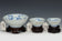 THREE DRAGON CUPS YONGZHENG MARK AND PERIOD AND STAND EX. SOTHEBY'S