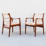 MID CENTURY MODERN 1950S WALNUT AND CANE ARMCHAIRS BY SYLVE STENQUIST FOR DUX OF SWEDEN, SEATING