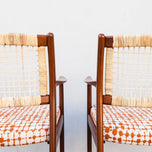 MID CENTURY MODERN 1950S WALNUT AND CANE ARMCHAIRS BY SYLVE STENQUIST FOR DUX OF SWEDEN, SEATING