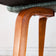 AUTHENTIC 1950S SAARINEN ARMLESS EXECUTIVE CHAIRS BY KNOLL, SET OF 4, BLUE UPHOLSTERY, WOODEN BASE