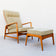 1960S DANISH MODERN RECLINING OAK LOUNGE CHAIR AND OTTOMAN, ATTRIBUTED TO IB KOFOD-LARSEN, SEATING
