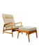 1960S DANISH MODERN RECLINING OAK LOUNGE CHAIR AND OTTOMAN, ATTRIBUTED TO IB KOFOD-LARSEN, SEATING