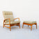 1960S DANISH MODERN RECLINING OAK LOUNGE CHAIR AND OTTOMAN, ATTRIBUTED TO IB KOFOD-LARSEN, SEATING