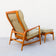 1960S DANISH MODERN RECLINING OAK LOUNGE CHAIR AND OTTOMAN, ATTRIBUTED TO IB KOFOD-LARSEN, SEATING