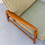 1960S DANISH MODERN RECLINING OAK LOUNGE CHAIR AND OTTOMAN, ATTRIBUTED TO IB KOFOD-LARSEN, SEATING