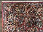 1920S PERSIAN SAROUK RUG 9X12, RED PERSIAN CARPET, HIGH QUALITY PERSIAN RUG, ALLOVER FLORAL PATTERN, ANTIQUE ORIENTAL RUG, WOOL HANDMADE ROOM SIZED