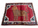 1950S ANTIQUE PERSIAN GABBEH WOOL RUG 4X5, LION PICTORIAL RUG, RED ORANGE BLACK, HAND KNOTTED HANDMADE VINTAGE GABBEH CARPET 4X5 FT, TRIBAL RUG
