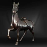 ANTIQUE JAPANESE MEIJI BRONZE HORSE FIGURAL CENSER, LATE 19TH CENTURY