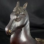 ANTIQUE JAPANESE MEIJI BRONZE HORSE FIGURAL CENSER, LATE 19TH CENTURY