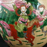 CHINESE GINGER JAR OATMEAL CRACKLE WITH POLYCHROME ENAMELS REPUBLIC ERA, EARLY 20TH CENTURY, CHINA, PORCELAIN
