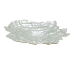 LARGE VINTAGE ART GLASS OYSTER SHAPED CENTERPIECE SHALLOW BOWL LATE 20TH C, LATE 20TH CENTURY, UNITED STATES