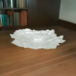 LARGE VINTAGE ART GLASS OYSTER SHAPED CENTERPIECE SHALLOW BOWL LATE 20TH C, LATE 20TH CENTURY, UNITED STATES