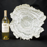LARGE VINTAGE ART GLASS OYSTER SHAPED CENTERPIECE SHALLOW BOWL LATE 20TH C, LATE 20TH CENTURY, UNITED STATES