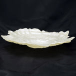 LARGE VINTAGE ART GLASS OYSTER SHAPED CENTERPIECE SHALLOW BOWL LATE 20TH C, LATE 20TH CENTURY, UNITED STATES