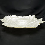 LARGE VINTAGE ART GLASS OYSTER SHAPED CENTERPIECE SHALLOW BOWL LATE 20TH C, LATE 20TH CENTURY, UNITED STATES