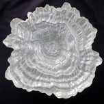 LARGE VINTAGE ART GLASS OYSTER SHAPED CENTERPIECE SHALLOW BOWL LATE 20TH C, LATE 20TH CENTURY, UNITED STATES