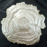 LARGE VINTAGE ART GLASS OYSTER SHAPED CENTERPIECE SHALLOW BOWL LATE 20TH C, LATE 20TH CENTURY, UNITED STATES