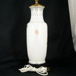 CHINESE POLYCHROME PEONY VASE LAMP REPUBLIC PERIOD, 1940S, CHINA, PORCELAIN