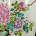 CHINESE POLYCHROME PEONY VASE LAMP REPUBLIC PERIOD, 1940S, CHINA, PORCELAIN