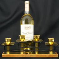 LATE ART DECO BRASS CANDLE HOLDER CENTERPIECE, 1940S, UNITED STATES