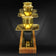 LATE ART DECO BRASS CANDLE HOLDER CENTERPIECE, 1940S, UNITED STATES