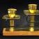 LATE ART DECO BRASS CANDLE HOLDER CENTERPIECE, 1940S, UNITED STATES
