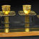 LATE ART DECO BRASS CANDLE HOLDER CENTERPIECE, 1940S, UNITED STATES