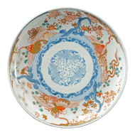 JAPANESE IMARI PLATE WITH SEA ANIMALS 19TH CENTURY, LATE 19TH CENTURY, PORCELAIN