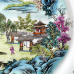 CHINESE PORCELAIN POLYCHROME CABINET PLATE WITH LANDSCAPE QING/REPUBLIC PERIOD, EARLY 20TH CENTURY, CHINA
