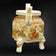JAPANESE SATSUMA CENSER WITH ARMS MEIJI PERIOD, LATE 19TH CENTURY, CERAMIC
