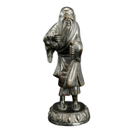 CHINESE MING BRONZE FUXI FIGURE WITH FISH, 17TH CENTURY, CHINA