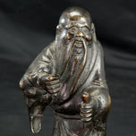 CHINESE MING BRONZE FUXI FIGURE WITH FISH, 17TH CENTURY, CHINA