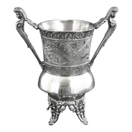 ROCKFORD VICTORIAN SUGAR WITH FAIRIES RIDING GOATS 19TH CENTURY, LATE 19TH CENTURY, UNITED STATES, SILVERPLATE