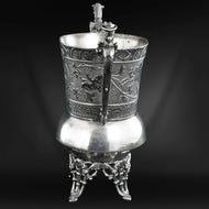 ROCKFORD VICTORIAN SUGAR WITH FAIRIES RIDING GOATS 19TH CENTURY, LATE 19TH CENTURY, UNITED STATES, SILVERPLATE
