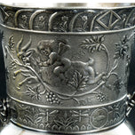 ROCKFORD VICTORIAN SUGAR WITH FAIRIES RIDING GOATS 19TH CENTURY, LATE 19TH CENTURY, UNITED STATES, SILVERPLATE