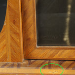 WOOD MARQUETRY TILT PICTURE FRAME WITH PHOTO OF HOLLYWOOD BEAUTY CIRCA 1930, 1930S, UNITED STATES