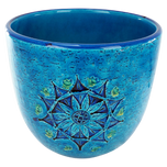BITOSSI RIMINI BLUE CERAMIC PLANTER MID CENTURY, 1960S, ITALY