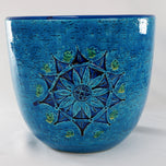 BITOSSI RIMINI BLUE CERAMIC PLANTER MID CENTURY, 1960S, ITALY