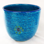 BITOSSI RIMINI BLUE CERAMIC PLANTER MID CENTURY, 1960S, ITALY