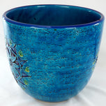 BITOSSI RIMINI BLUE CERAMIC PLANTER MID CENTURY, 1960S, ITALY
