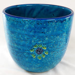 BITOSSI RIMINI BLUE CERAMIC PLANTER MID CENTURY, 1960S, ITALY