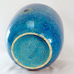 BITOSSI RIMINI BLUE CERAMIC PLANTER MID CENTURY, 1960S, ITALY