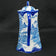 ANTIQUE ENGLISH FLOW BLUE TRANSFERWARE CHINOISERIE CHOCOLATE POT WITH PAGODA, MID 19TH CENTURY, UNITED KINGDOM,