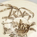 VICTORIAN AESTHETIC MOVEMENT TRANSFER WARE PLATE FURNIVAL CIRCA 1870, LATE 19TH CENTURY, UNITED KINGDOM, CERAMIC