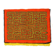 PANAMANIAN TRADITIONAL MOLA APPLIQUE EMBROIDERY SAN BLAS CUNA (GUNA) INDIANS, 1990S, FABRIC