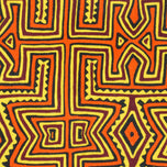 PANAMANIAN TRADITIONAL MOLA APPLIQUE EMBROIDERY SAN BLAS CUNA (GUNA) INDIANS, 1990S, FABRIC
