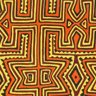 PANAMANIAN TRADITIONAL MOLA APPLIQUE EMBROIDERY SAN BLAS CUNA (GUNA) INDIANS, 1990S, FABRIC