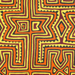 PANAMANIAN TRADITIONAL MOLA APPLIQUE EMBROIDERY SAN BLAS CUNA (GUNA) INDIANS, 1990S, FABRIC