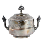 VICTORIAN AESTHETIC MERIDEN BUTTER DISH SILVER PLATE CIRCA 1870, LATE 19TH CENTURY, UNITED STATES, SILVERPLATE
